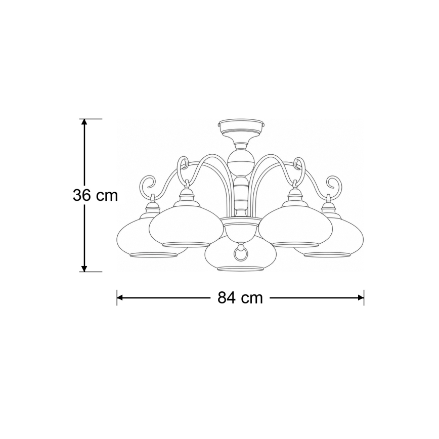 Brilagi - Przysufitowy żyrandol MOLLERO 5xE27/15W/230V śr. 84 cm brąz/patyna