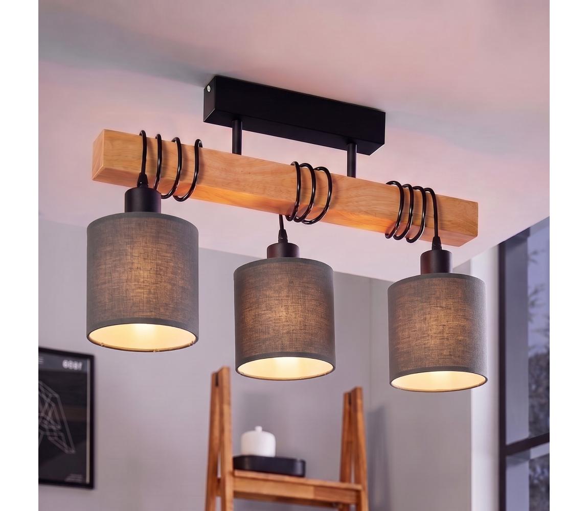 Brilagi - Przysufitowy żyrandol NUBILA 3xE27/60W/230V sosna/antracyt