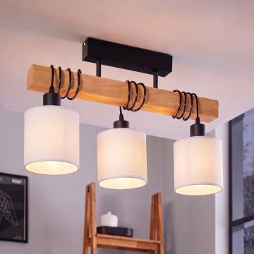 Brilagi - Przysufitowy żyrandol NUBILA 3xE27/60W/230V sosna/biały