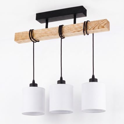 Brilagi - Przysufitowy żyrandol NUBILA 3xE27/60W/230V sosna/biały