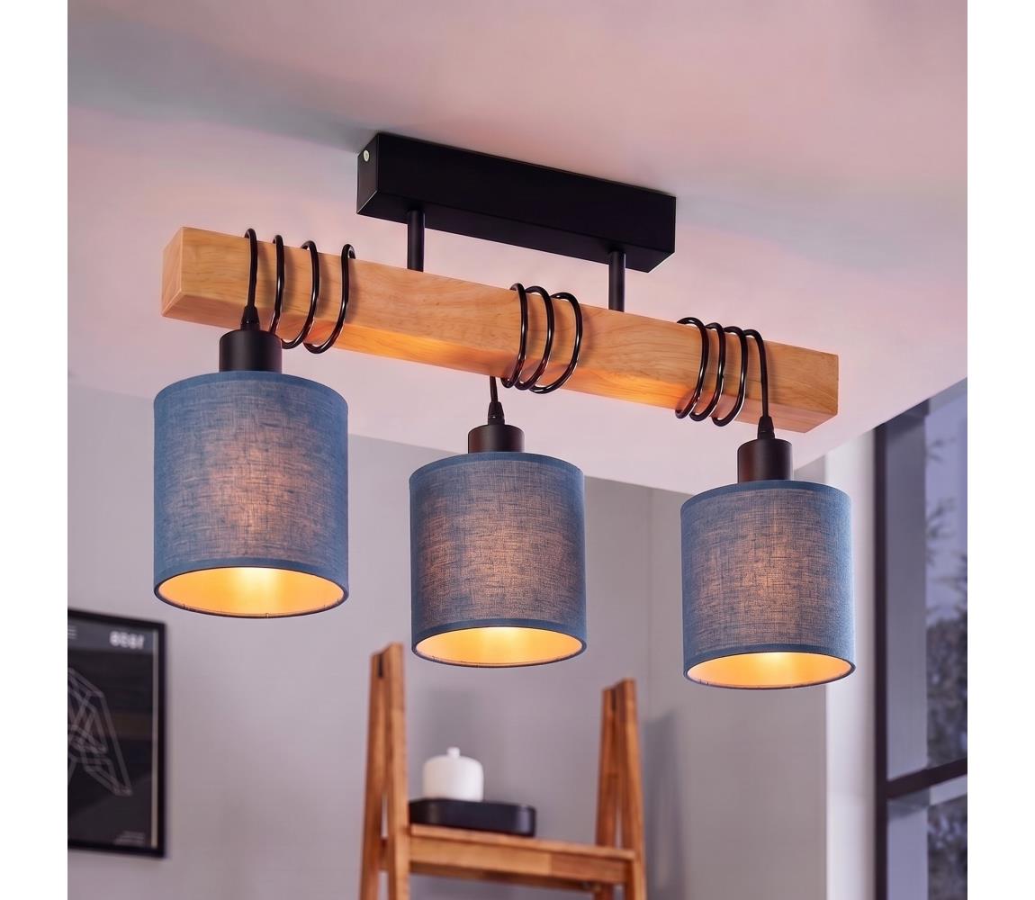 Brilagi - Przysufitowy żyrandol NUBILA 3xE27/60W/230V sosna/ciemnoniebieski