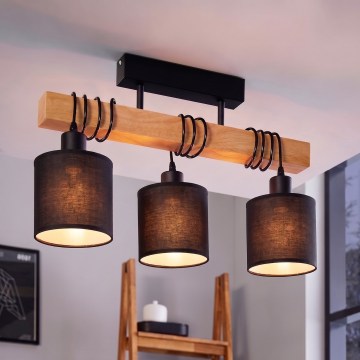 Brilagi - Przysufitowy żyrandol NUBILA 3xE27/60W/230V sosna/czarny