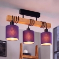 Brilagi - Przysufitowy żyrandol NUBILA 3xE27/60W/230V sosna/fioletowy