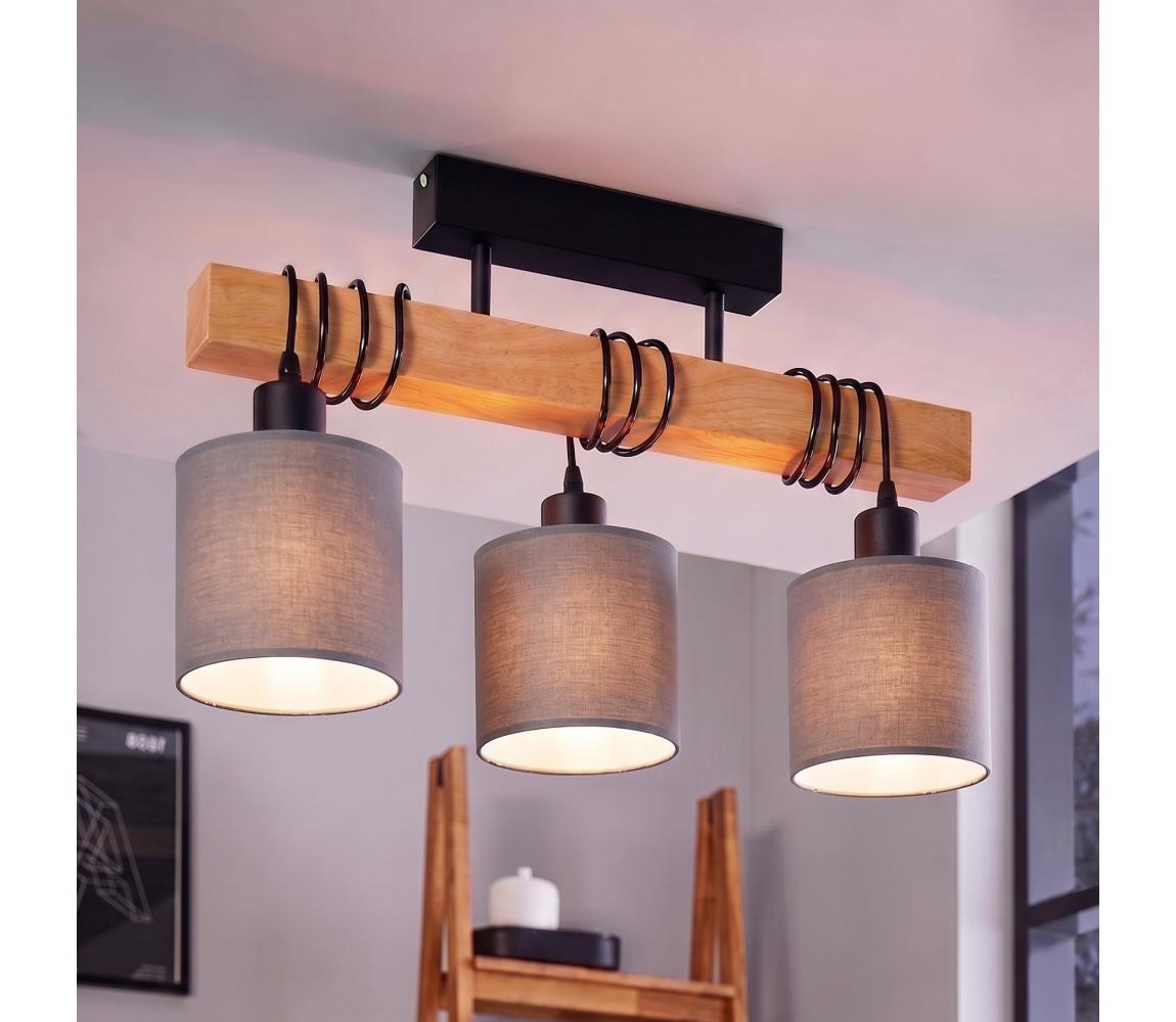 Brilagi - Przysufitowy żyrandol NUBILA 3xE27/60W/230V sosna/jasnoszary