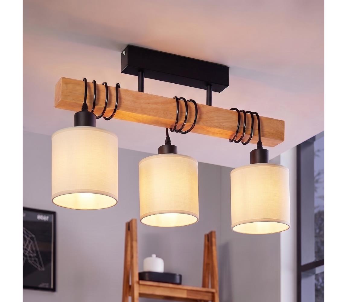 Brilagi - Przysufitowy żyrandol NUBILA 3xE27/60W/230V sosna/kremowa