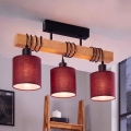 Brilagi - Przysufitowy żyrandol NUBILA 3xE27/60W/230V sosna/pompejańska czerwień