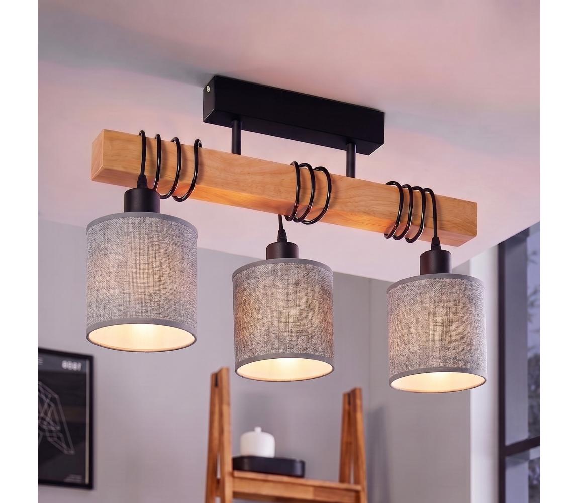 Brilagi - Przysufitowy żyrandol NUBILA 3xE27/60W/230V sosna/szary