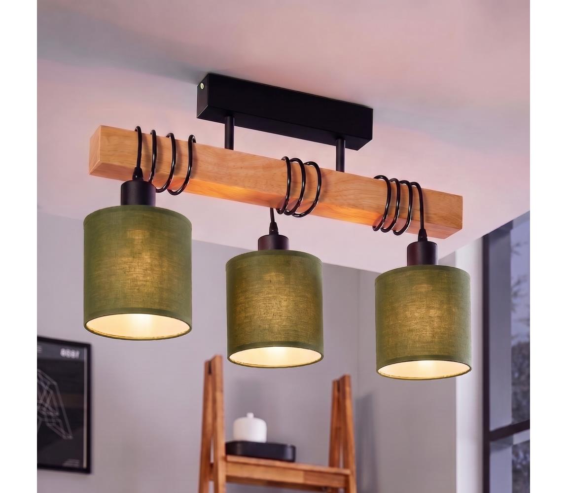 Brilagi - Przysufitowy żyrandol NUBILA 3xE27/60W/230V sosna/zielony