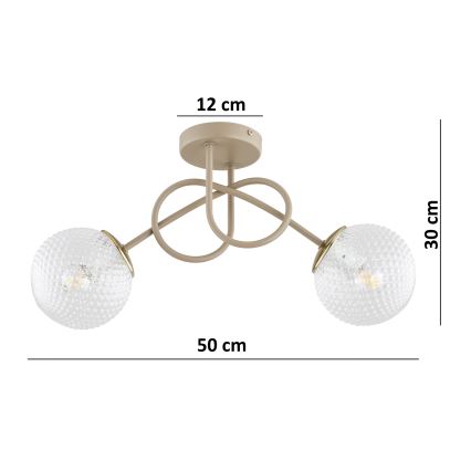 Brilagi - Przysufitowy żyrandol STELLA 2xE27/60W/230V beżowy/złoty