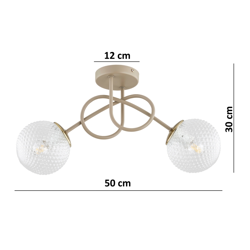 Brilagi - Przysufitowy żyrandol STELLA 2xE27/60W/230V beżowy/złoty