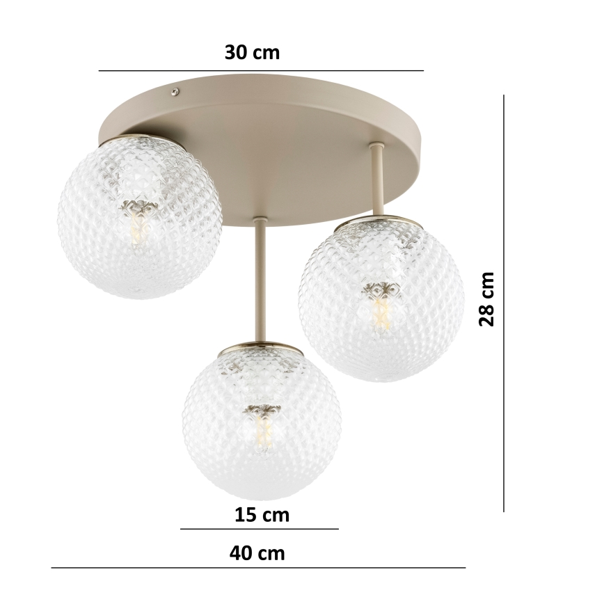Brilagi - Przysufitowy żyrandol STELLA 3xE27/60W/230V beżowy/złoty
