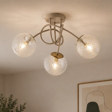 Brilagi - Przysufitowy żyrandol STELLA 3xE27/60W/230V beżowy/złoty