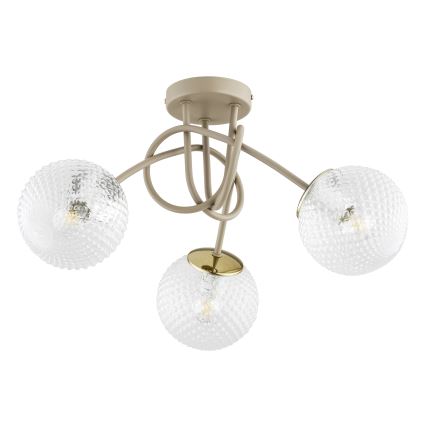 Brilagi - Przysufitowy żyrandol STELLA 3xE27/60W/230V beżowy/złoty