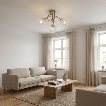 Brilagi - Przysufitowy żyrandol STELLA 3xE27/60W/230V beżowy/złoty