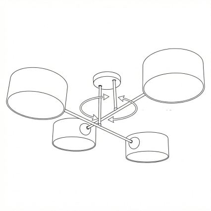 Brilagi - Przysufitowy żyrandol VIRGO 4xE14/40W/230V beżowy/czarny