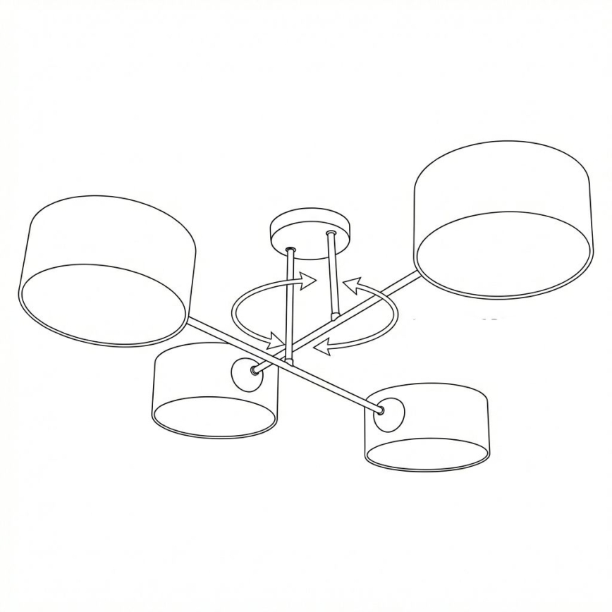 Brilagi - Przysufitowy żyrandol VIRGO 4xE14/40W/230V beżowy/czarny