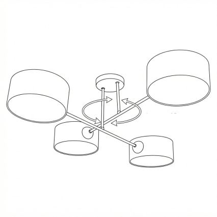 Brilagi - Przysufitowy żyrandol VIRGO 4xE14/40W/230V beżowy/złoty