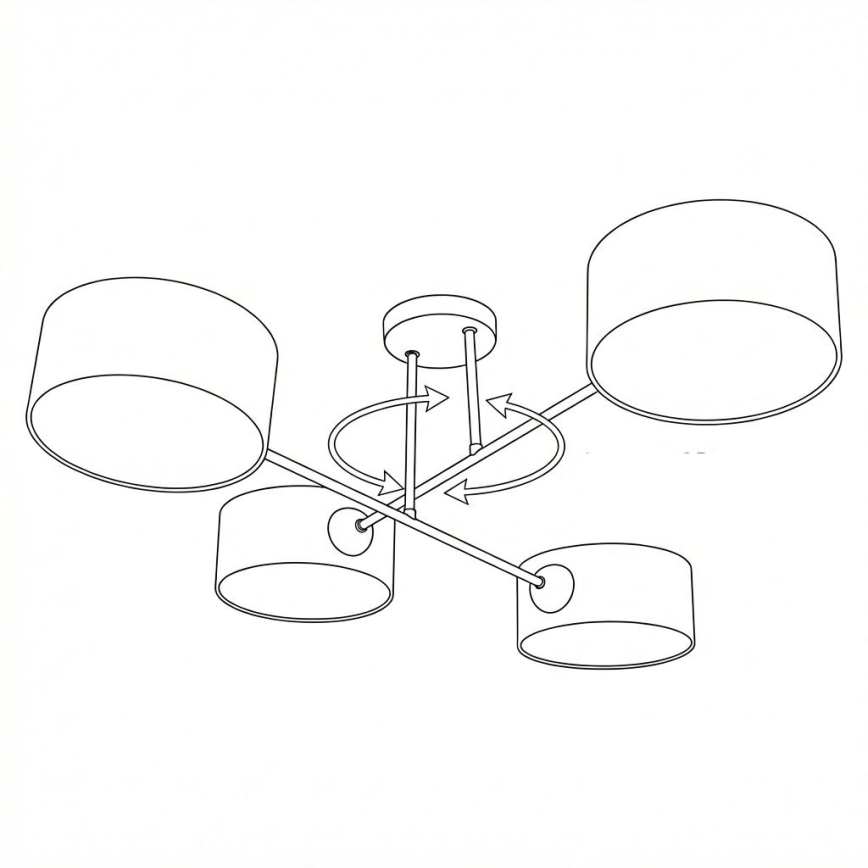 Brilagi - Przysufitowy żyrandol VIRGO 4xE14/40W/230V kremowy/czarny