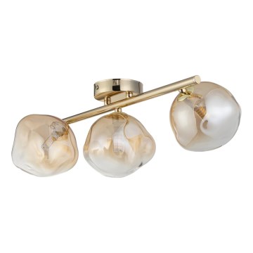 Brilagi - Przysufitowy żyrandol VULCANO 3xG9/8W/230V złoty/dymny beż