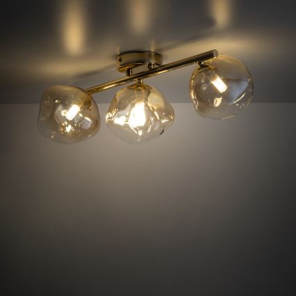 Brilagi - Przysufitowy żyrandol VULCANO 3xG9/8W/230V złoty/dymny beż