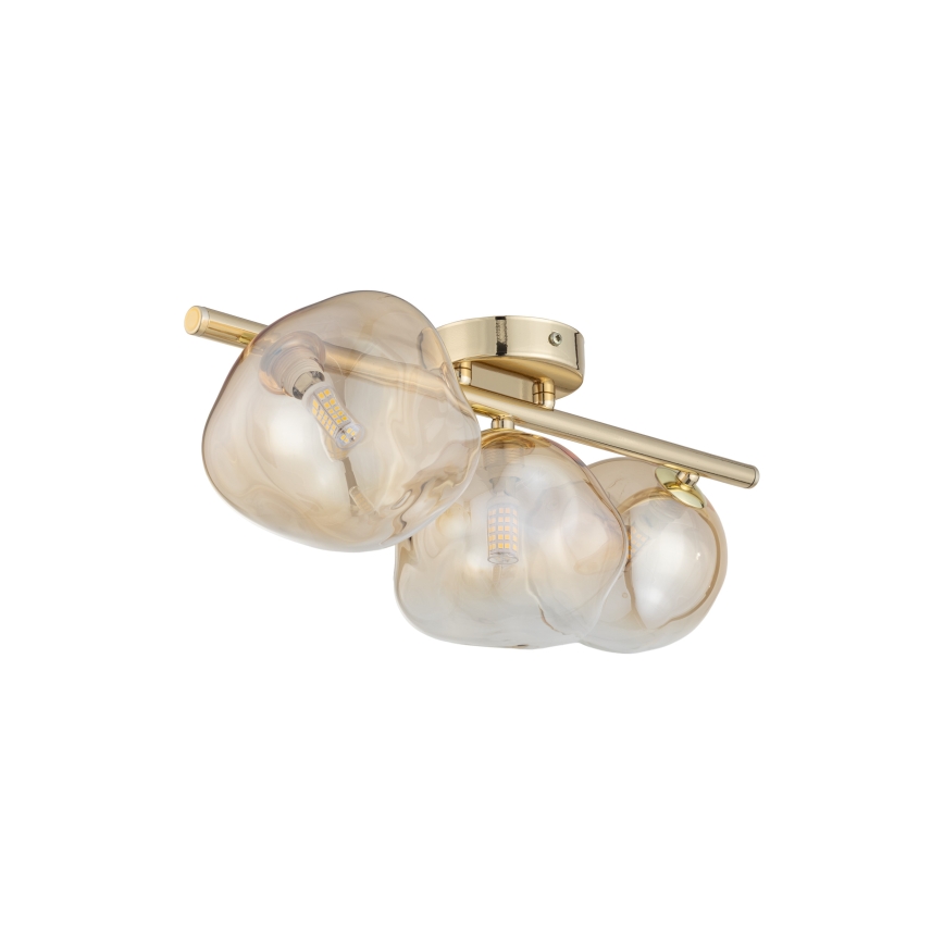 Brilagi - Przysufitowy żyrandol VULCANO 3xG9/8W/230V złoty/dymny beż