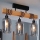 Brilagi - Przysufitowy żyrandol WOOD GLASS 3xE27/60W/230V sosna/czarny/dymnoszary