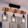 Brilagi - Przysufitowy żyrandol WOOD GLASS 3xE27/60W/230V sosna/czarny/dymny beż