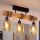 Brilagi - Przysufitowy żyrandol WOOD GLASS 3xE27/60W/230V sosna/czarny/dymny brąz