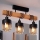 Brilagi - Przysufitowy żyrandol WOOD GLASS 3xE27/60W/230V sosna/czarny/przydymiony brąz
