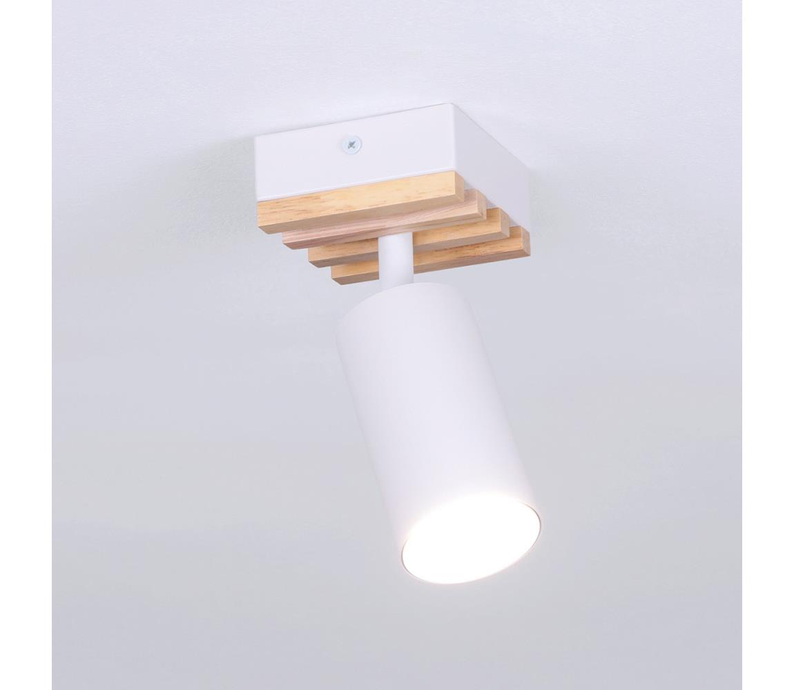 Brilagi - Reflektor punktowy SELE WOOD ACOUSTIC 1xGU10/30W/230V biały/drewno