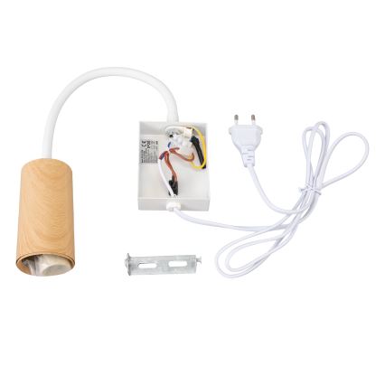 Brilagi - Regulowany kinkiet z włącznikiem SELE 1xGU10/30W/230V biały/dekor dębu