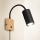 Brilagi - Regulowana lampa ścienna z włącznikiem SELE 1xGU10/30W/230V czarna/dekor dębu