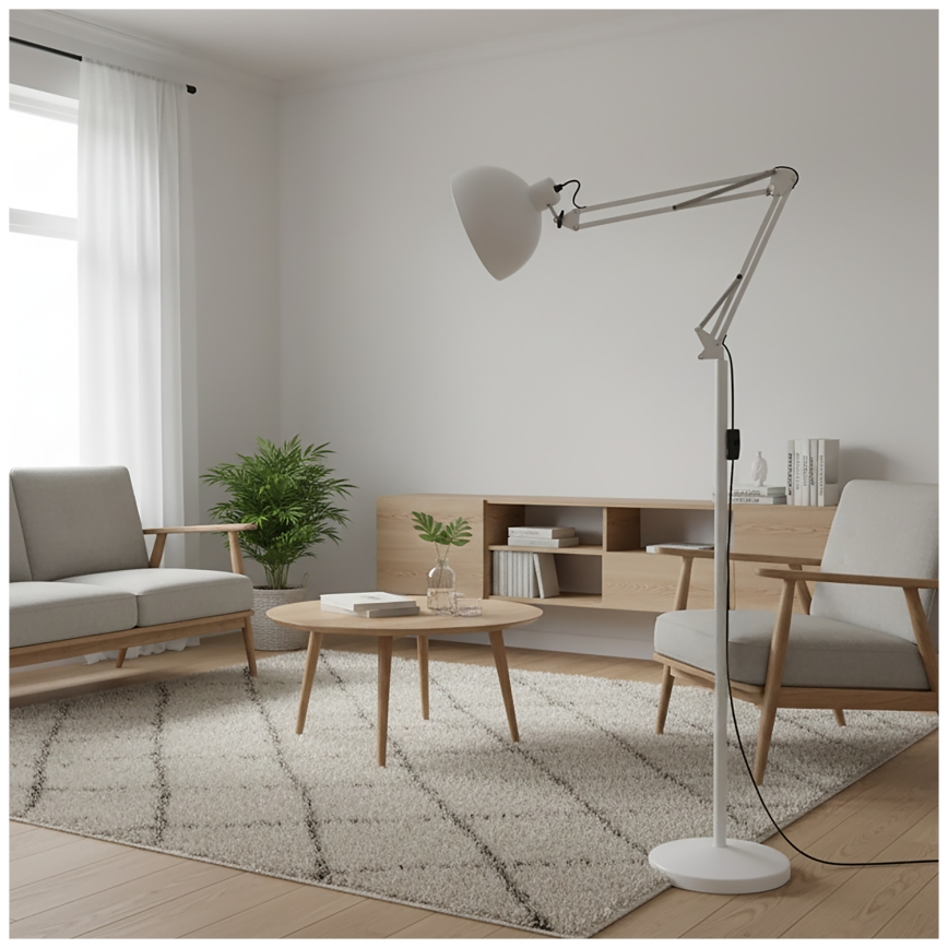 Brilagi - Regulowana lampa stojąca TASKER 1xE27/60W/230V 157 cm biała