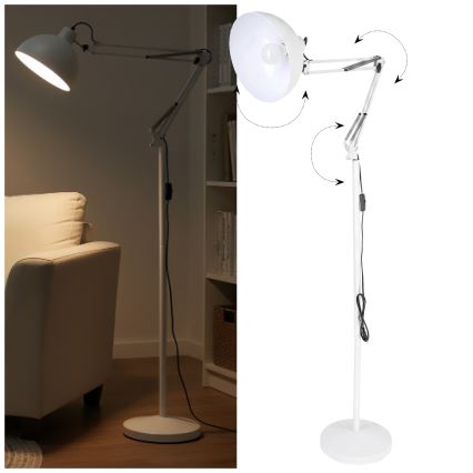 Brilagi - Regulowana lampa stojąca TASKER 1xE27/60W/230V 157 cm biała
