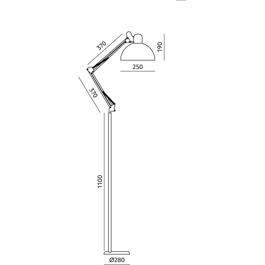 Brilagi - Regulowana lampa stojąca TASKER 1xE27/60W/230V 157 cm biała