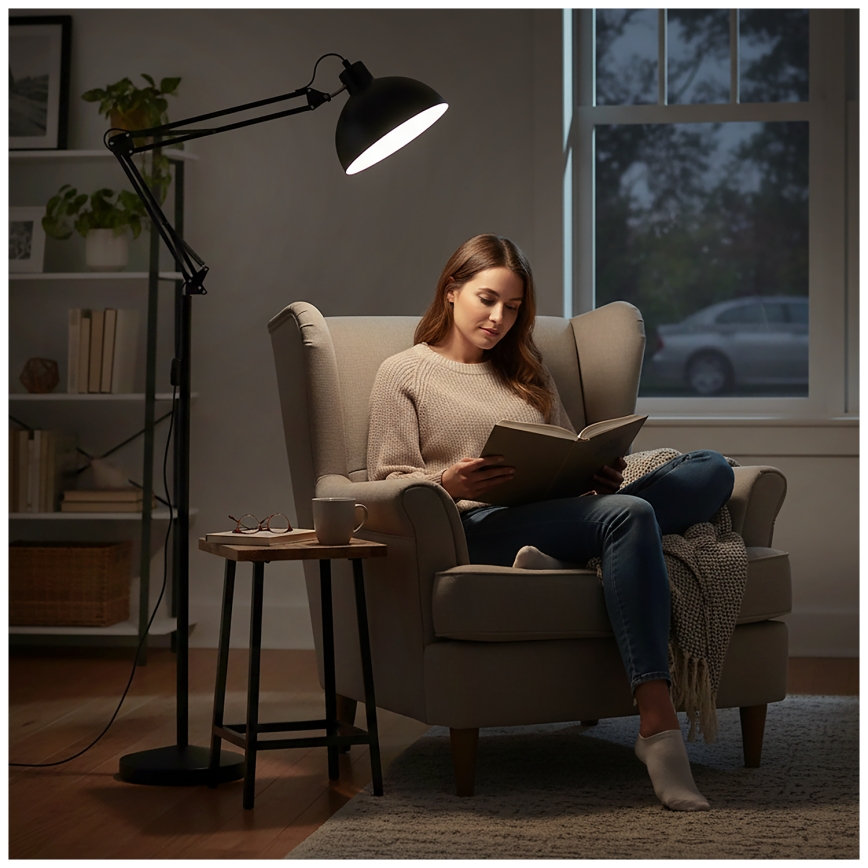 Brilagi - Regulowana lampa stojąca TASKER 1xE27/60W/230V 157 cm czarna