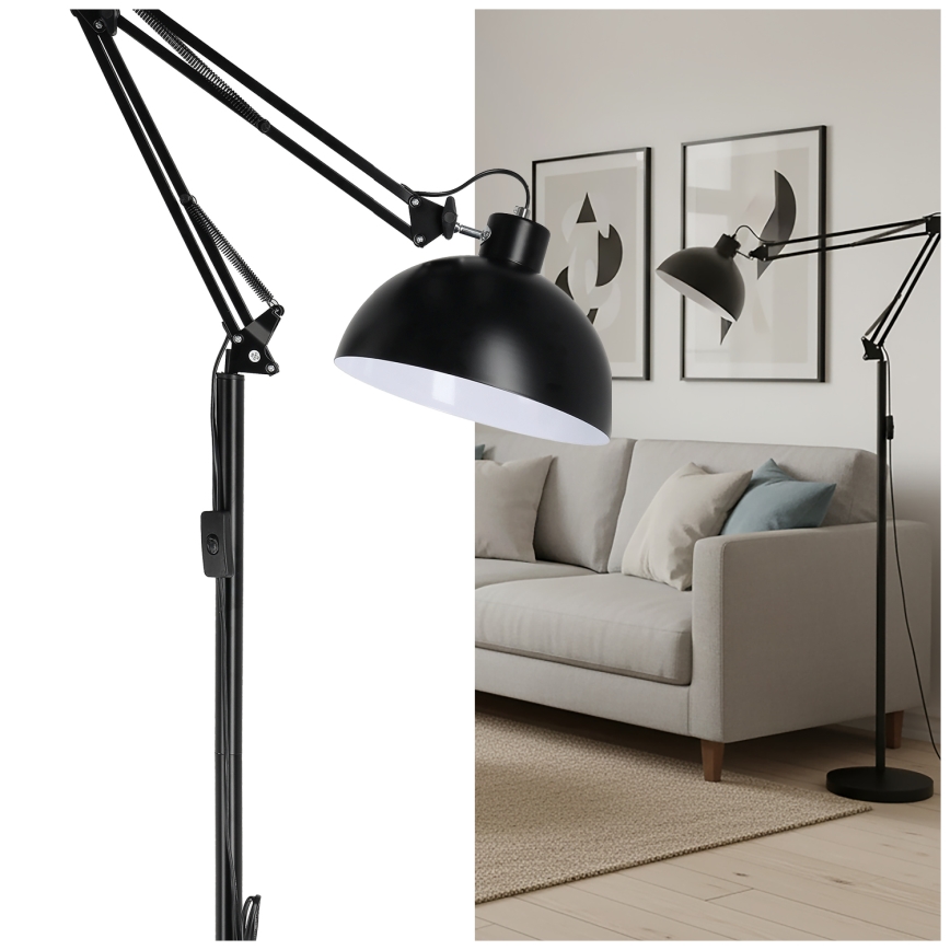 Brilagi - Regulowana lampa stojąca TASKER 1xE27/60W/230V 157 cm czarna