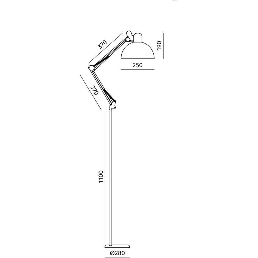 Brilagi - Regulowana lampa stojąca TASKER 1xE27/60W/230V 157 cm czarna
