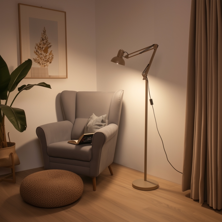 Brilagi - Regulowana lampa stojąca TASKER 1xE27/60W/230V 184 cm beżowa
