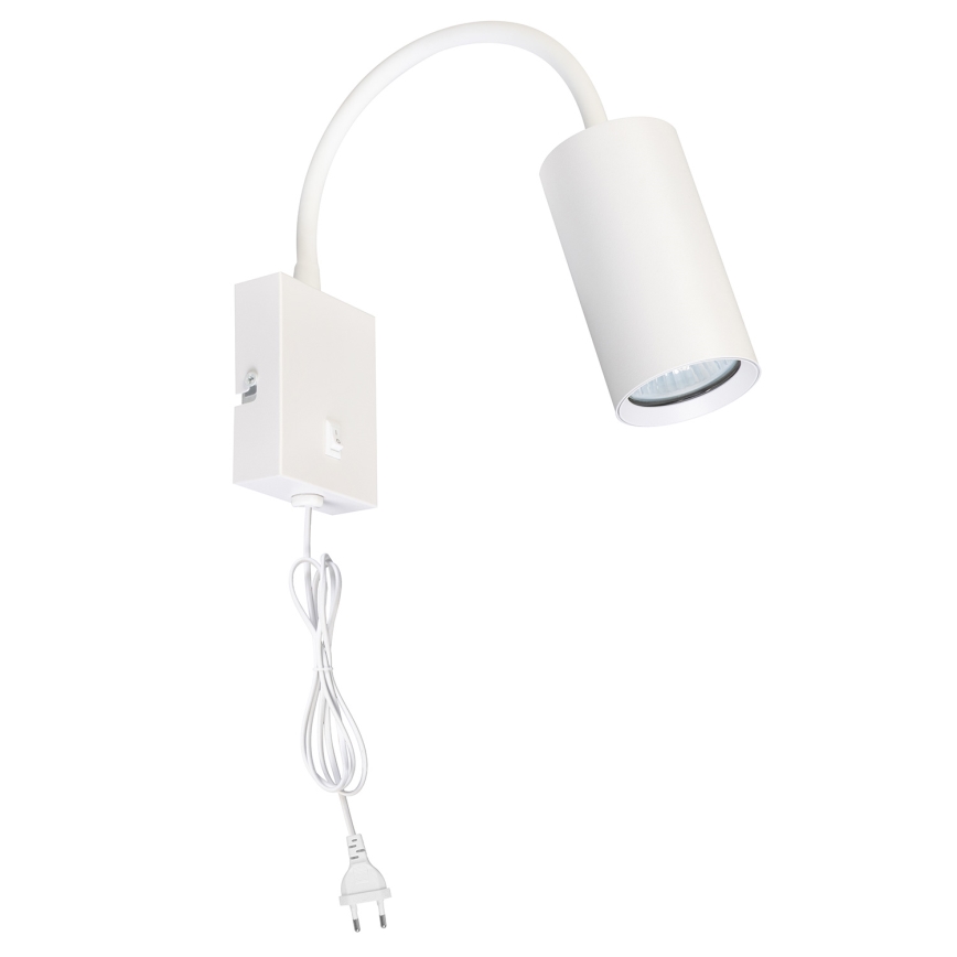 Brilagi - Regulowana lampa ścienna z włącznikiem SELE 1xGU10/30W/230V biała