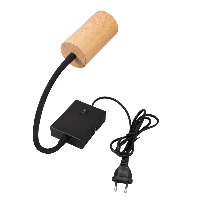 BRILAGI - Kinkiet regulowany z włącznikiem SELE 1xGU10/30W/230V czarny/dekor dębowy