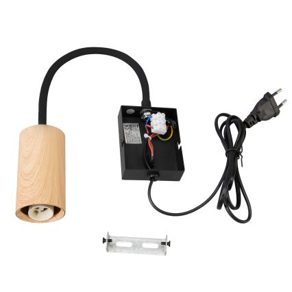 BRILAGI - Kinkiet regulowany z włącznikiem SELE 1xGU10/30W/230V czarny/dekor dębowy