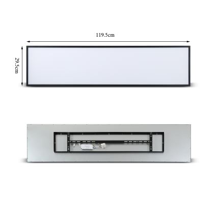Brilagi - LED ściemnialna oprawa sufitowa SLIMFRAME LED/58W/230V 120x30 cm 3000-6000K czarna + pilot zdalnego sterowania