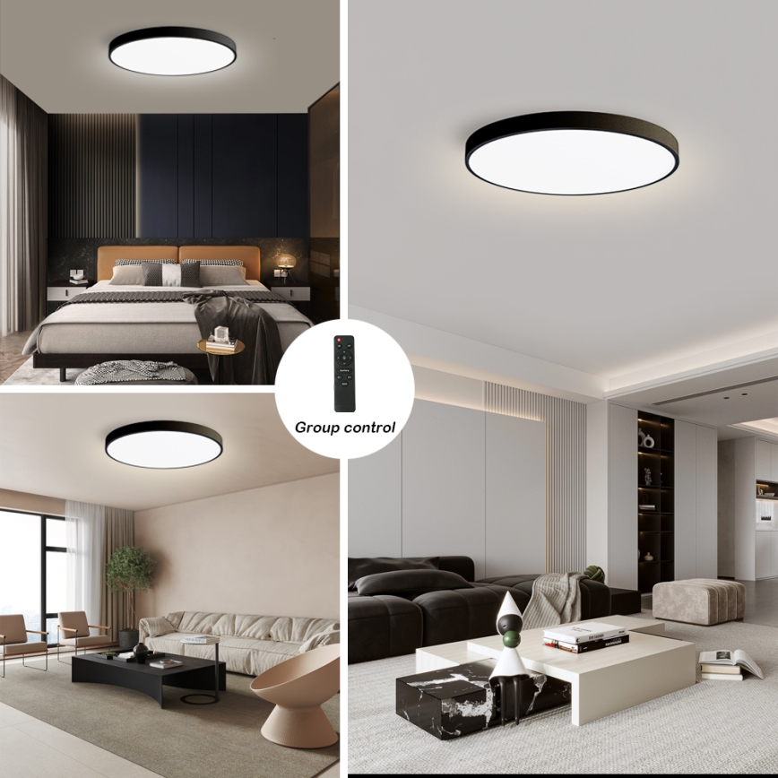 Brilagi - ściemnialna oprawa sufitowa LED POOL SMART LED/180W/230V 3000-6000K śr. 120 cm Wi-Fi Tuya czarna + zdalne sterowanie
