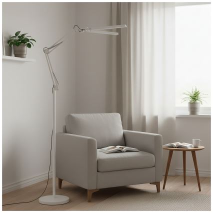 BRILAGI - Ściemnialna lampa stojąca VARIO LED z giętkim ramieniem, 14W/230V, 3000-6000K, 157 cm, biała