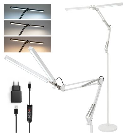 BRILAGI - Ściemnialna lampa stojąca VARIO LED z giętkim ramieniem, 14W/230V, 3000-6000K, 157 cm, biała