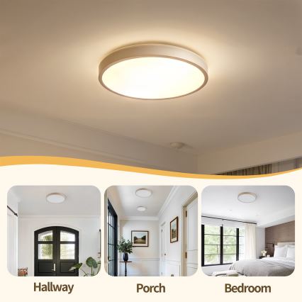 Brilagi - ściemnialna oprawa sufitowa LED GLASS POOL DOUBLE LED/48W/230V 3000-6000K 40 cm beżowa + pilot zdalnego sterowania