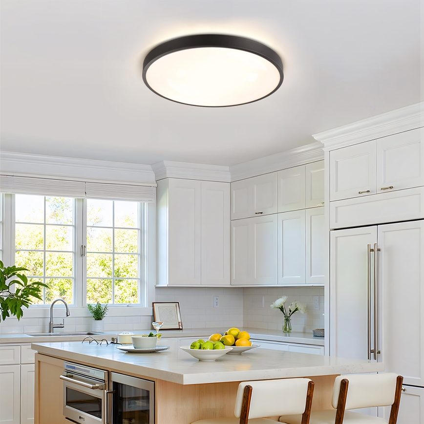 Brilagi - ściemnialna lampa sufitowa LED GLASS POOL DOUBLE LED/60W/230V 3000-6000K 50 cm czarna + pilot zdalnego sterowania