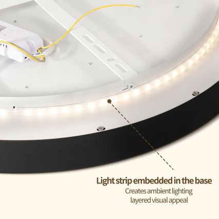 Brilagi - ściemnialna lampa sufitowa LED GLASS POOL DOUBLE LED/60W/230V 3000-6000K 50 cm czarna + pilot zdalnego sterowania