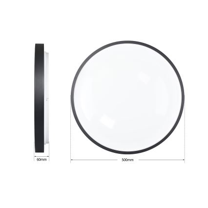 Brilagi - ściemnialna lampa sufitowa LED GLASS POOL DOUBLE LED/60W/230V 3000-6000K 50 cm czarna + pilot zdalnego sterowania